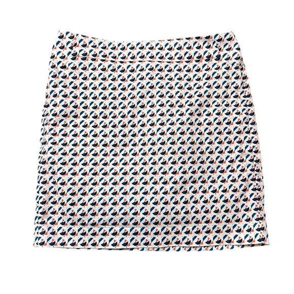 Ann Taylor Madison Blue Red and White Mini Pencil Skirt Size 4 - Picture 1 of 7